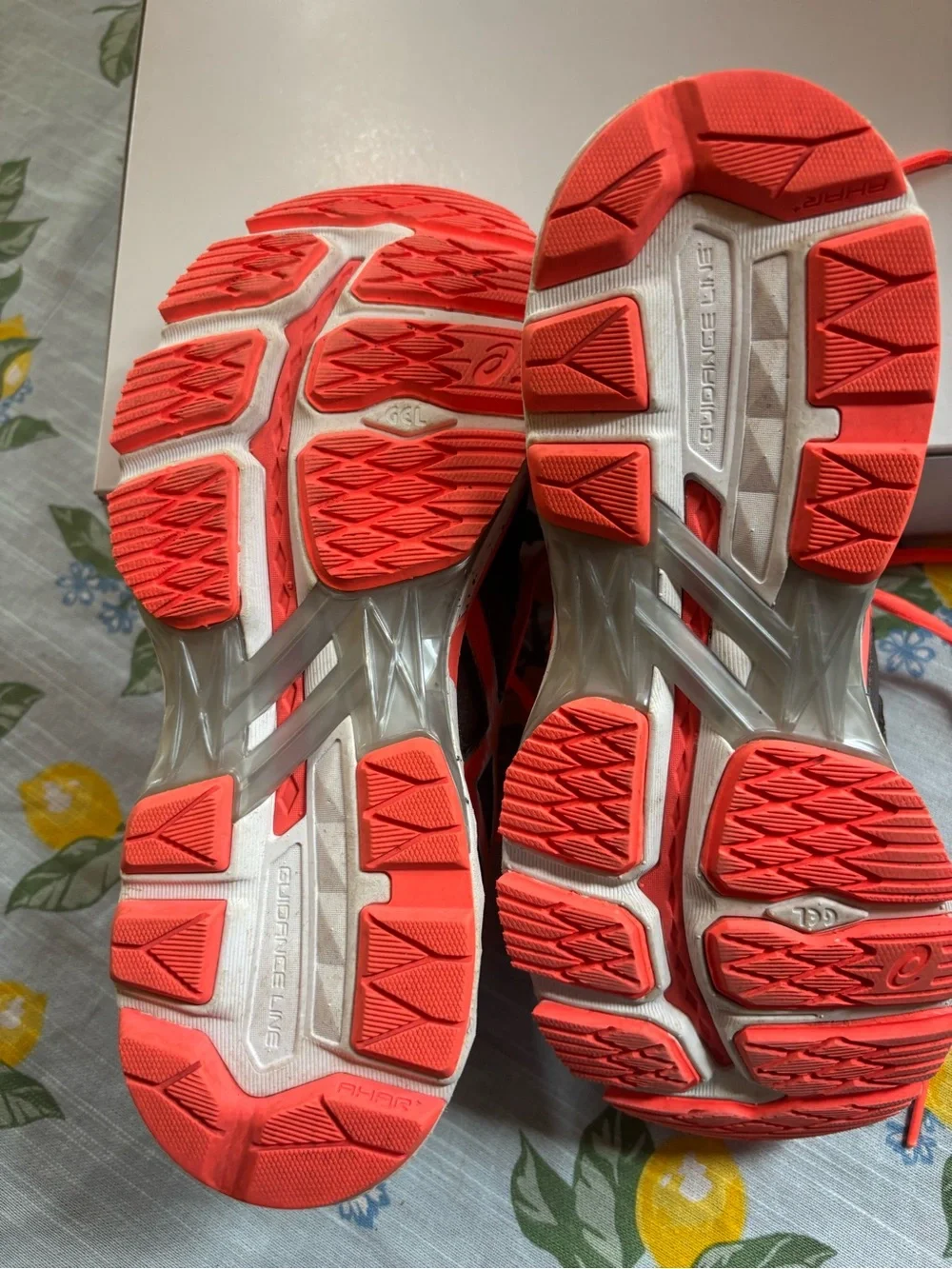 ASICS women’s size 8.5 Gray and Coral Running Shoes